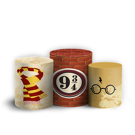Capas Trio Cilindro Sublimado Vest Facil - Harry Potter