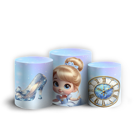 Capas Trio Cilindro Sublimado Vest Facil - Cinderela