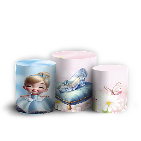 Capas Trio Cilindro Sublimado Vest Facil - Cinderela