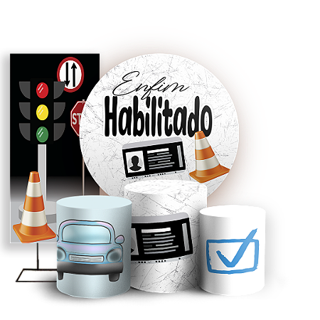 Capas Painel Redondo Trio Cilindro e Faixa Lateral Sublimado - CNH Habilitado