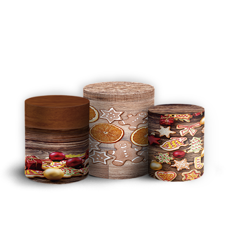 Capas Trio Cilindro Sublimado Vest Facil - Natal