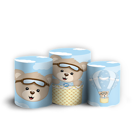 Capas Trio Cilindro Sublimado Vest Facil - Ursinho Baloeiro