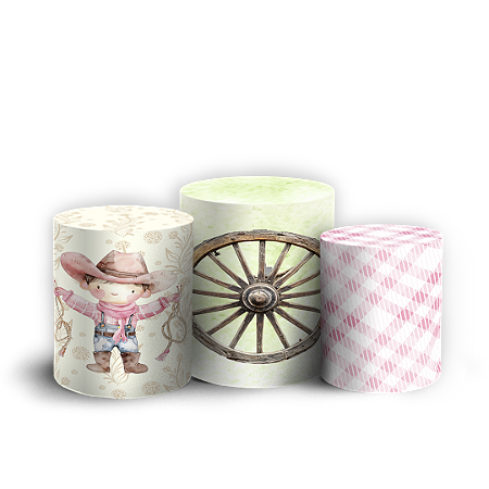 Capas Trio Cilindro Sublimado Vest Facil - Fazendinha