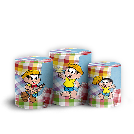 Capas Trio Cilindro Sublimado Vest Facil - Chico Bento Turma Da Monica