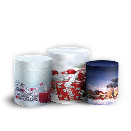 Capas Trio Cilindro Sublimado Vest Facil - Natal