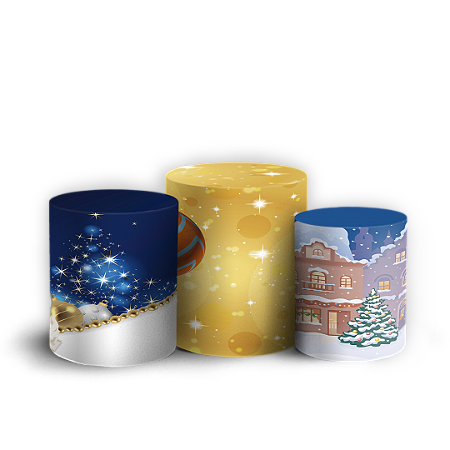 Capas Trio Cilindro Sublimado Vest Facil - Natal