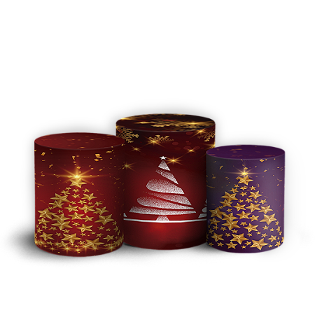 Capas Trio Cilindro Sublimado Vest Facil - Natal