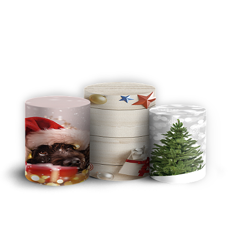 Capas Trio Cilindro Sublimado Vest Facil - Natal