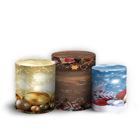 Capas Trio Cilindro Sublimado Vest Facil - Natal