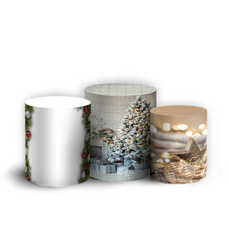 Capas Trio Cilindro Sublimado Vest Facil - Natal