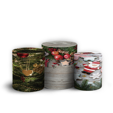 Capas Trio Cilindro Sublimado Vest Facil - Natal