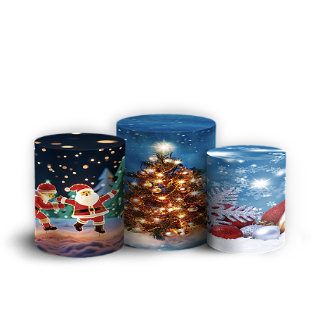 Capas Trio Cilindro Sublimado Vest Facil - Natal