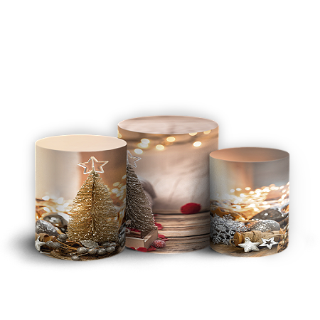 Capas Trio Cilindro Sublimado Vest Facil - Natal