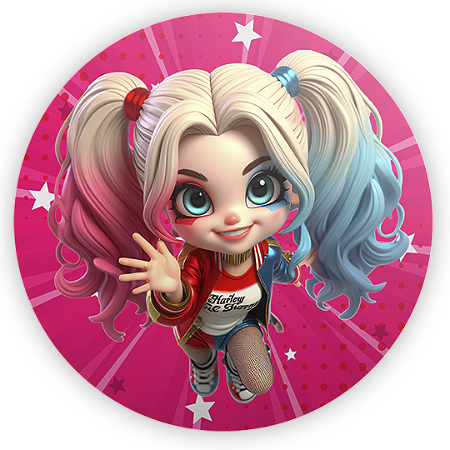 Capa Mini Painel Sublimado - Arlequina e Coringa