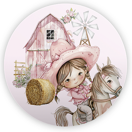 Capa Painel Redondo Sublimado - Fazendinha