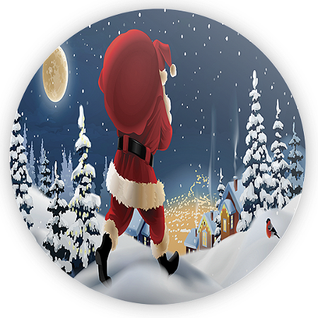 Capa Painel Redondo Sublimado - Natal