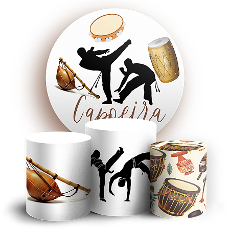 Capas Painel Redondo e Trio Cilindro Sublimado - Capoeira