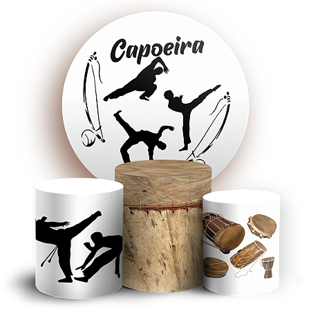 Capas Painel Redondo e Trio Cilindro Sublimado - Capoeira