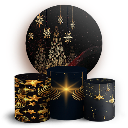 Capas Painel Redondo e Trio Cilindro Sublimado - Natal