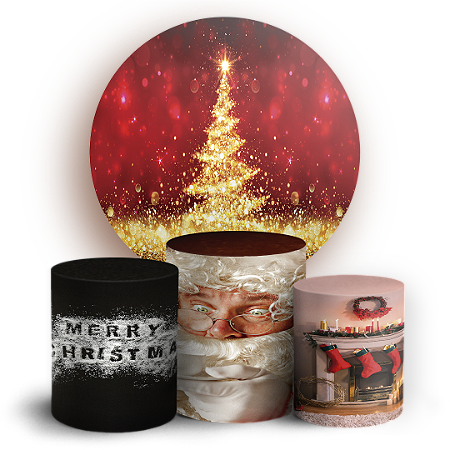 Capas Painel Redondo e Trio Cilindro Sublimado - Natal