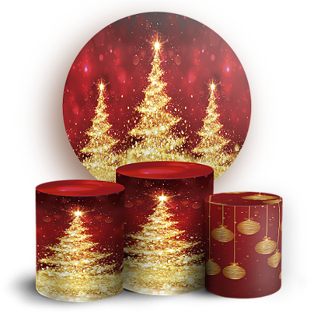 Capas Painel Redondo e Trio Cilindro Sublimado - Natal