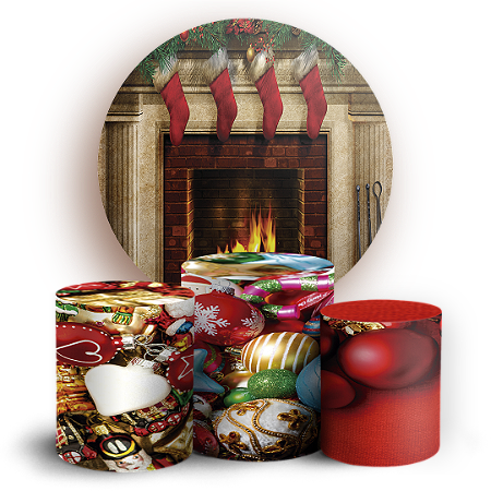 Capas Painel Redondo e Trio Cilindro Sublimado - Natal