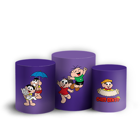 Capas Trio Cilindro Sublimado Vest Facil - Turma da Monica