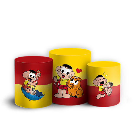 Capas Trio Cilindro Sublimado Vest Facil - Cascão Turma da Monica