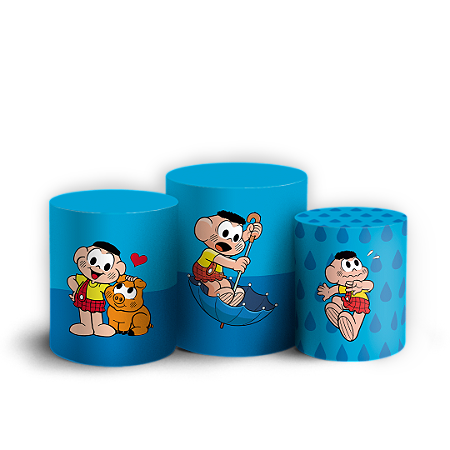 Capas Trio Cilindro Sublimado Vest Facil - Cascão Turma da Monica