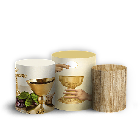 Capas Trio Cilindro Sublimado Vest Facil - Religioso Eucaristia