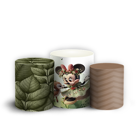 Capas Trio Cilindro Sublimado Vest Facil - Minnie Verde