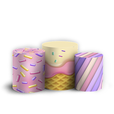 Capas Trio Cilindro Sublimado Vest Facil - Doces Confeitaria