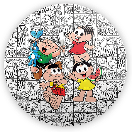 Capa Painel Redondo Sublimado - Turma da Monica