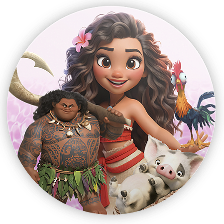 Capa Painel Redondo Sublimado - Moana