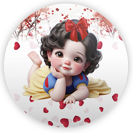 Capa Painel Redondo Sublimado - Branca De Neve