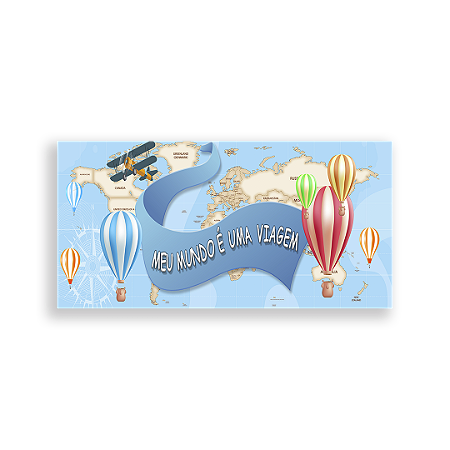 Capa Painel Retangular Sublimado - Volta Ao Mundo Viagem