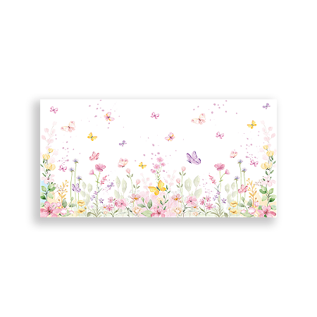 Capa Painel Retangular Sublimado - Floral Jardim Borboleta