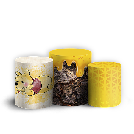 Capas Trio Cilindro Sublimado Vest Facil - Ursinho Pooh Aquarela