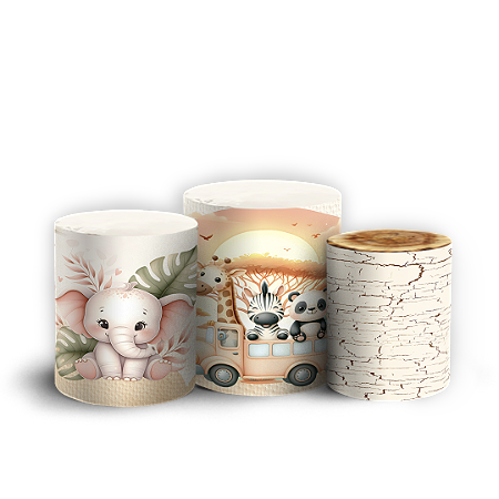 Capas Trio Cilindro Sublimado Vest Facil - Safari