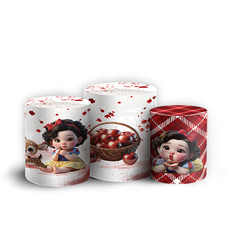 Capas Trio Cilindro Sublimado Vest Facil - Branca De Neve