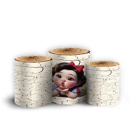 Capas Trio Cilindro Sublimado Vest Facil - Branca De Neve