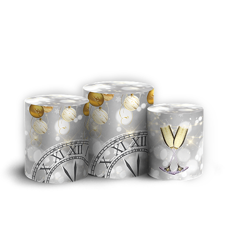 Capas Trio Cilindro Sublimado Vest Facil - Ano Novo