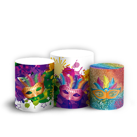 Capas Trio Cilindro Sublimado Vest Facil - Carnaval