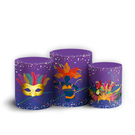 Capas Trio Cilindro Sublimado Vest Facil - Carnaval