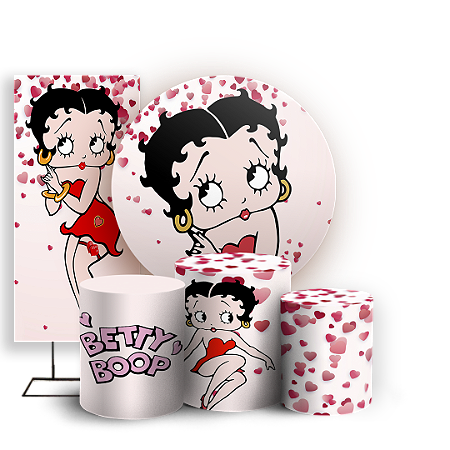 Capas Painel Redondo Trio Cilindro e Faixa Lateral Sublimado - Betty Boop