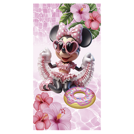 Capa Faixa Lateral Sublimado - Minnie Pool Party