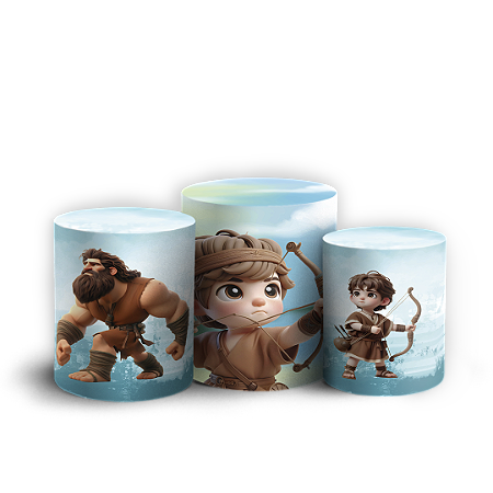 Capas Trio Cilindro Sublimado Vest Facil - Religioso Davi E Golias