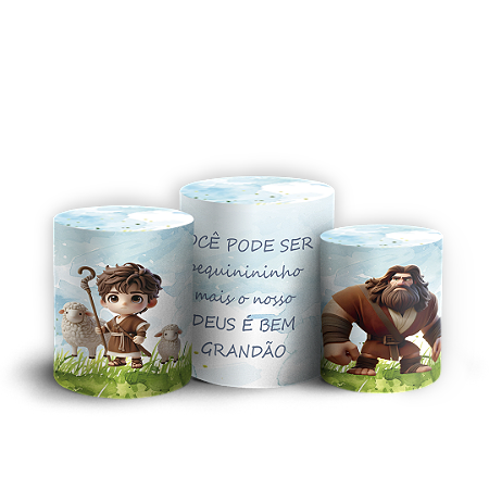 Capas Trio Cilindro Sublimado Vest Facil - Religioso Davi E Golias