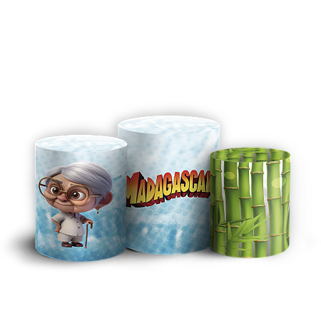 Capas Trio Cilindro Sublimado Vest Facil - Madagascar