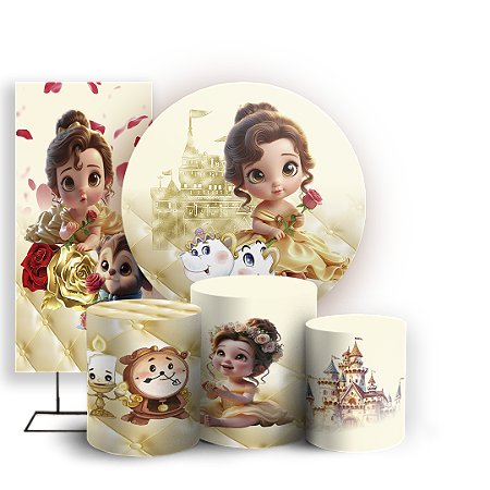 Capas Painel Redondo Trio Cilindro e Faixa Lateral Sublimado - Bela